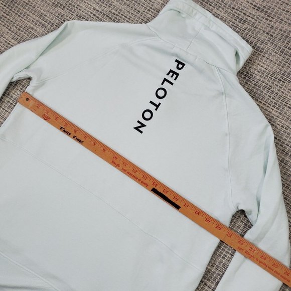 Peloton Cowl Neck Pullover Sweatshirt Womens Small Legacy Mint Green Side Slits - Picture 11 of 13
